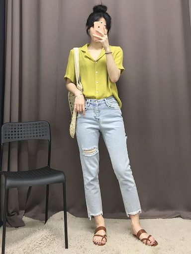 刷破牛仔褲穿搭