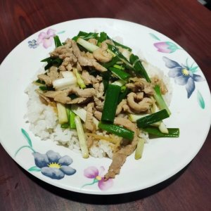 青蔥肉絲飯