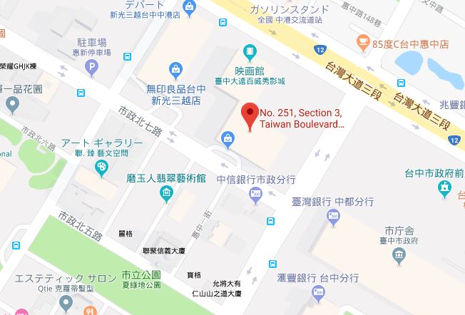 台中大遠百 地圖