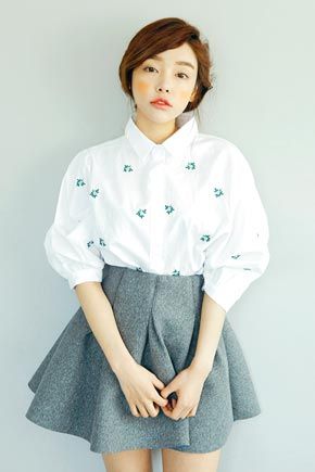 刺繡上衣穿搭
