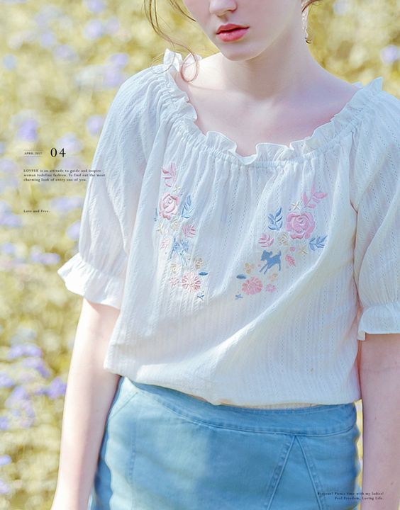 刺繡上衣穿搭