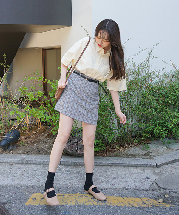 格子裙穿搭sonyunara