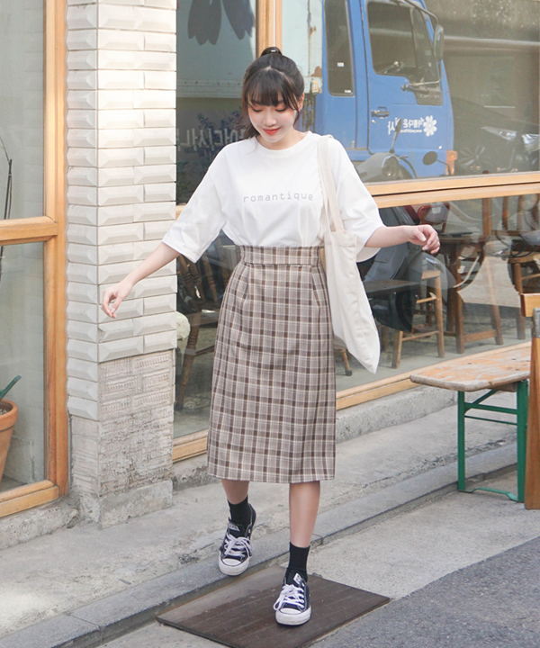 格子裙穿搭sonyunara