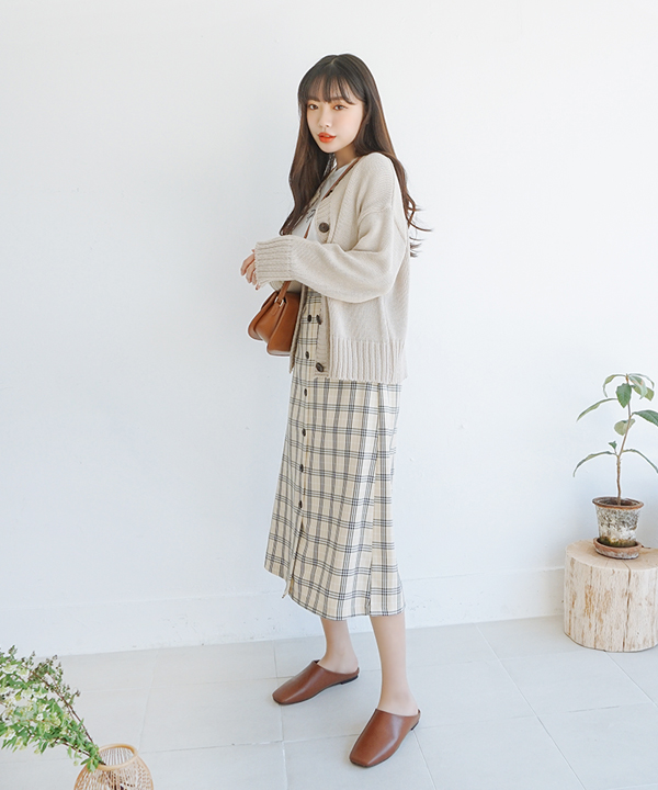 格子裙穿搭sonyunara