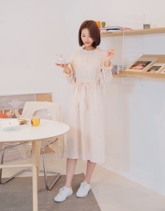 棉麻洋裝穿搭