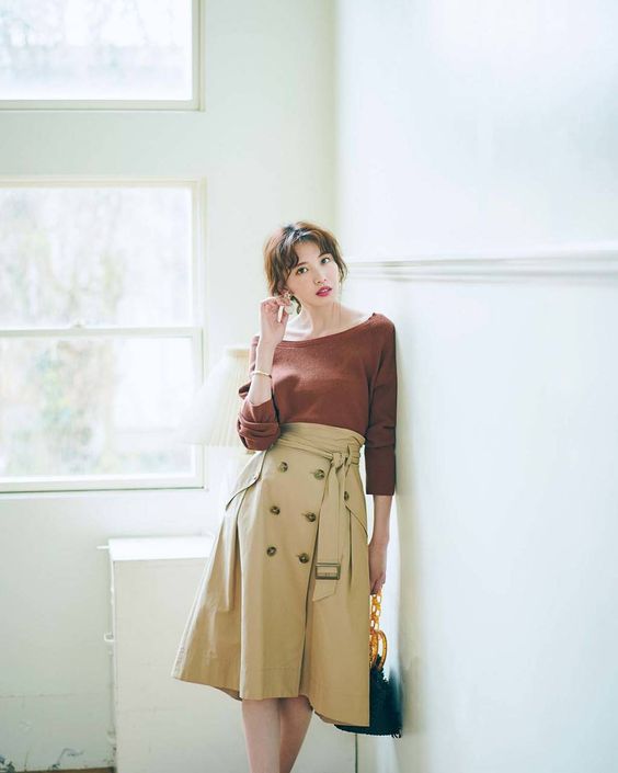 高腰裙穿搭