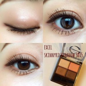 EXCEL 裸色深邃眼影SR05 摩登橙棕 試色圖