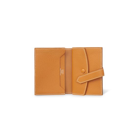 hermes bearn card holder gold