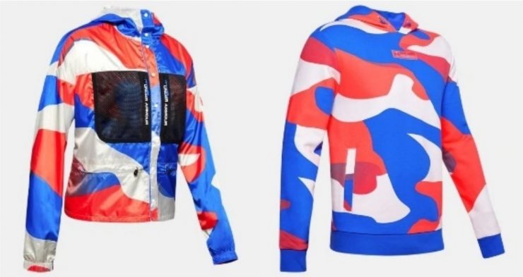 「UA Summit」整體運用桃紅、湛藍以及米白色相互拼接而成，在強烈的色彩碰撞下顯得青春又活潑。外套