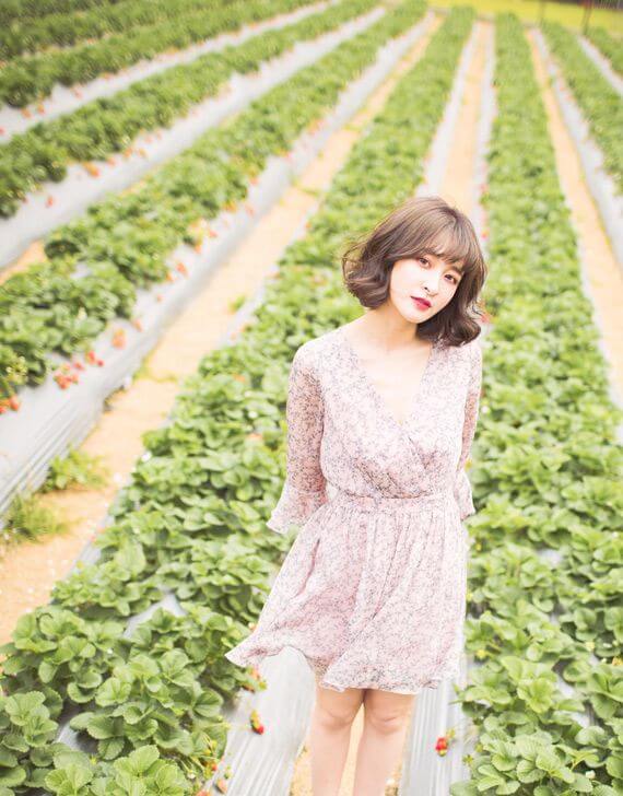 小碎花洋裝短版