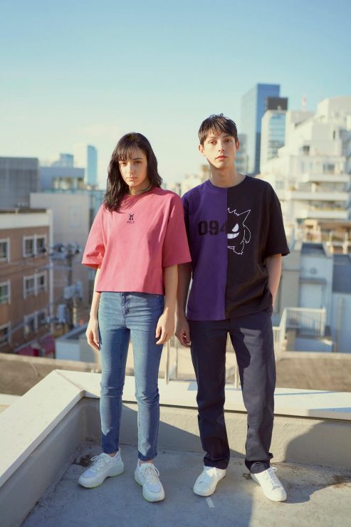 本次男女裝T恤系列以精靈寶可夢初代圖鑑上的精靈編號為設計主題，編號搭配上經典角色，簡約質感的風格設計配上方便外出的牛仔褲，簡單輕鬆就能時尚有型。