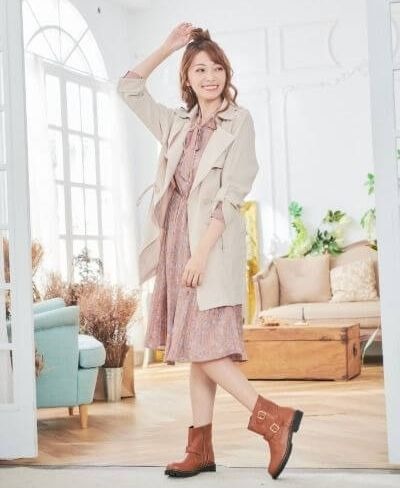 小碎花風衣外套