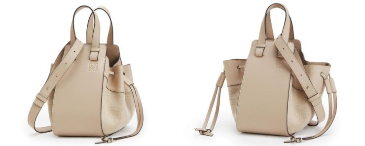 LOEWE羅威-Hammock吊床包皮革拼接