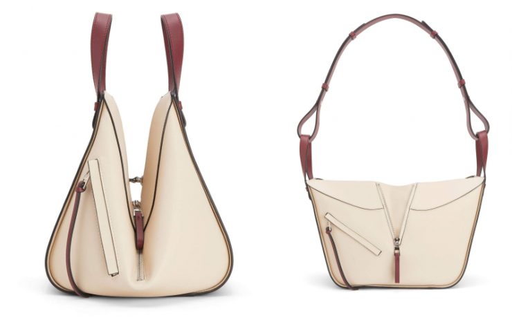 LOEWE羅威全皮拚色Hammock吊床包