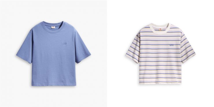 【LEVI_S單品圖】38255-0007_Serif Logo 條紋短版TEE(女款)_NT1290