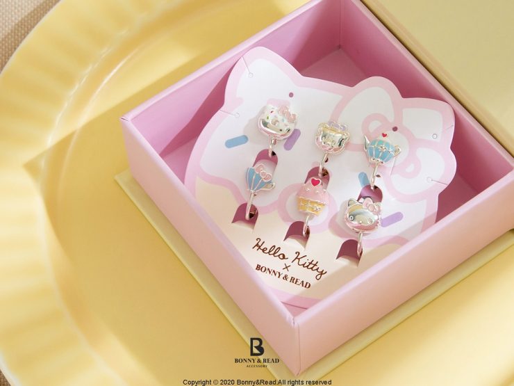 Hello Kitty 知心午茶夾式耳環組_Bonny _ Read 飾品_03