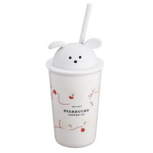 2020星巴克聖誕限定 狗狗杯蓋陶瓷吸管杯