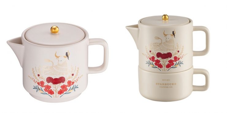 金牛芳草茶壺組，售價1480。